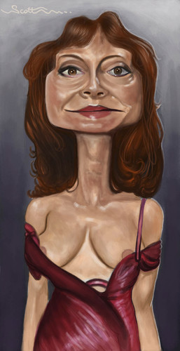 Cartoon: Susan Sarandon (medium) by jonesmac2006 tagged caricature,susan,sarandon,boobs,tits,nude