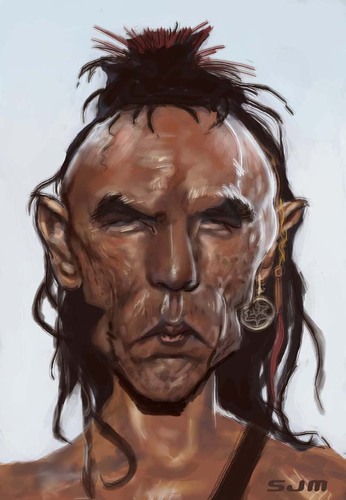 Cartoon: Wes Studi (medium) by jonesmac2006 tagged wes,studi,caricature