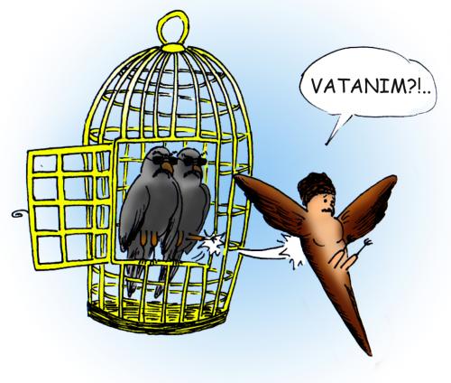 Cartoon: vatanim (medium) by MelgiN tagged nazim,hikmet