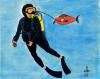 Cartoon: The diver and the fish (small) by MelgiN tagged diver,fish,water,pollution,sea,underwater,diving,cartoon