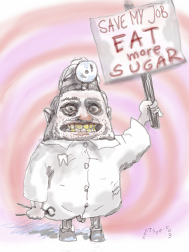 Cartoon: eat more sugar (medium) by nootoon tagged cartoon,nootoon,dentist,insurance,health