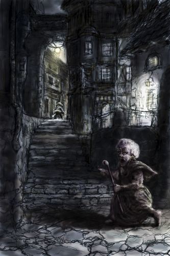 Cartoon: miss marple chases a phantom (medium) by nootoon tagged miss,marple,phantom,nootoon,illustration,krimi,crime,germany