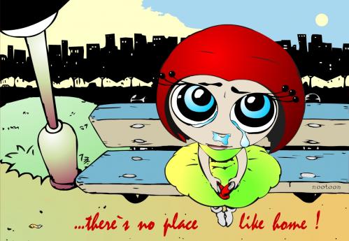 Cartoon: there is no place like home (medium) by nootoon tagged no,place,like,home,alice,in,wonderland,im,wunderland,red,shoes