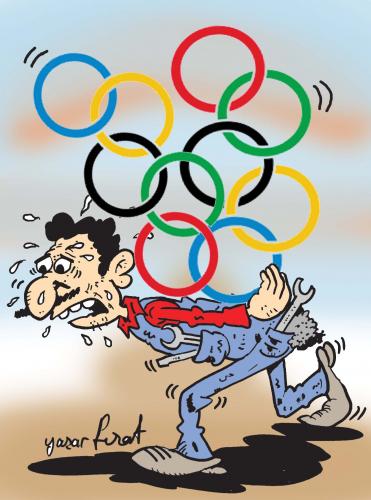 Cartoon: Olympic and laborers (medium) by komikadam tagged olympic,and,laborers