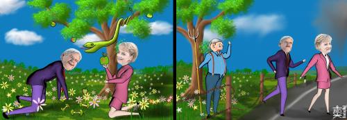 Cartoon: Paradise (medium) by Dadaphil tagged merkel,steinmeier