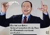 Cartoon: Alles hat sein Gutes (small) by Dadaphil tagged berlusconi,silvio,krank,injured,sick,leave,hauskrank,verletzungen,injuries,klimakonferenz,conference,on,climate,change