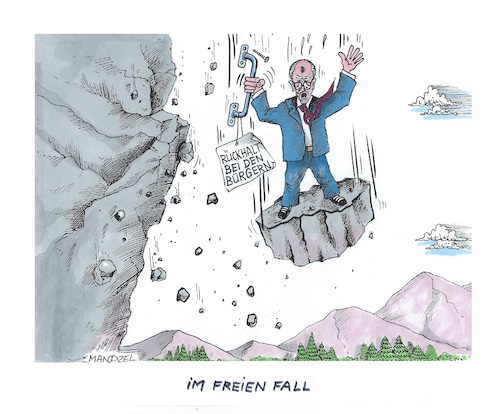 Cartoon: ... (medium) by mandzel tagged deutschland,merz,rückhalt,absturz,politik,vertrauensverlust,reformen,deutschland,merz,rückhalt,absturz,politik,vertrauensverlust,reformen
