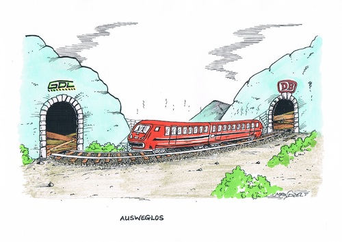 Cartoon: Bahnstreik (medium) by mandzel tagged streik,tarifstreit,bahn,gewerkschaft,streik,tarifstreit,bahn,gewerkschaft