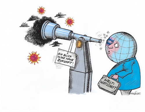 Cartoon: Blaues Auge (medium) by mandzel tagged corona,pandemie,panik,chaos,hysterie,wirtschaft,finanzhilfen,corona,pandemie,panik,chaos,hysterie,wirtschaft,finanzhilfen