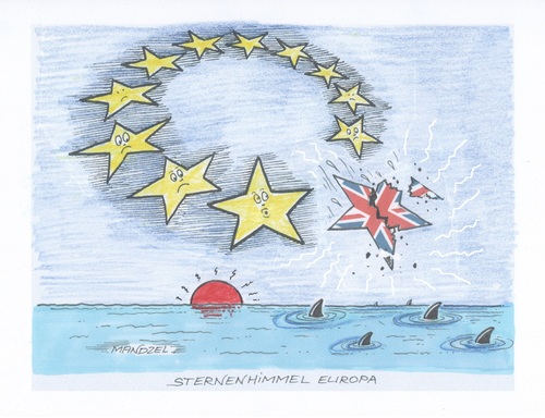 Cartoon: Brexit (medium) by mandzel tagged eu,großbritannien,brexit,europa,sternenhimmel,eu,großbritannien,brexit,europa,sternenhimmel
