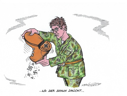 Cartoon: Bundeswehr und Hakenkreuze (medium) by mandzel tagged bundeswehr,hakenkreuze,instagram,rechtsradikalismus,bundeswehr,hakenkreuze,instagram,rechtsradikalismus