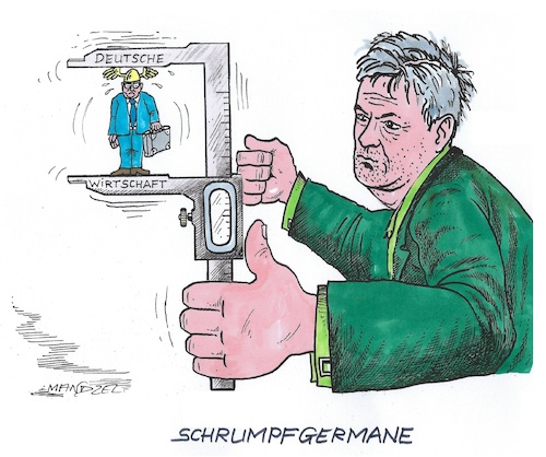 Cartoon: Die Wirtschaft schrumpft (medium) by mandzel tagged deutschland,ukrainekrieg,deindustriealisierung,wirtschaftsniedergang,inflation,armut,hunger,deutschland,ukrainekrieg,deindustriealisierung,wirtschaftsniedergang,inflation,armut,hunger