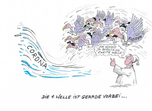 Cartoon: Die zweite Welle (medium) by mandzel tagged corona,pandemie,panik,chaos,hysterie,pleiten,geier,insolvenzen,geschäftsauflösungen,corona,pandemie,panik,chaos,hysterie,pleiten,geier,insolvenzen,geschäftsauflösungen