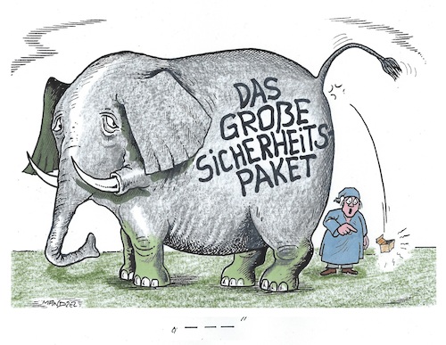 Cartoon: Enttäuschend klein... (medium) by mandzel tagged ampel,politik,sicherheitspaket,ampel,politik,sicherheitspaket