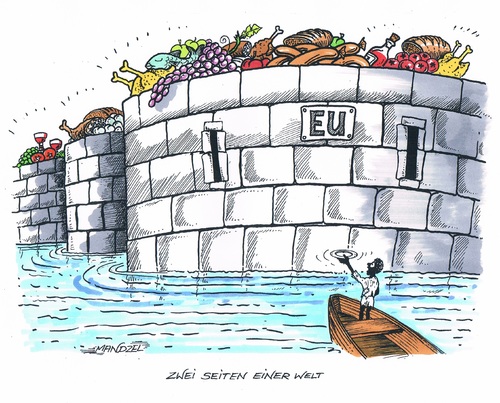 Cartoon: Europa schottet sich ab (medium) by mandzel tagged bootsflüchtlinge,europa,unzugänglichkeit,bootsflüchtlinge,europa,unzugänglichkeit