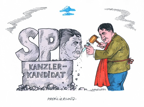 Cartoon: Gabriels Ambitionen (medium) by mandzel tagged gabriel,spd,kanzlerkandidatur,profilierung,gabriel,spd,kanzlerkandidatur,profilierung