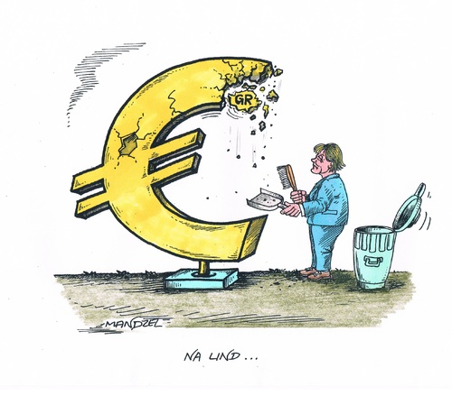 Cartoon: Griechenland und der Euro (medium) by mandzel tagged griechenland,euro,merkel,eurozone,griechenland,euro,merkel,eurozone