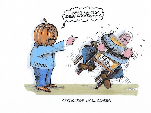 Cartoon: Horrorforderung an Seehofer (medium) by mandzel tagged csu,union,seehofer,rücktritt,wahlen,stimmenverluste,csu,union,seehofer,rücktritt,wahlen,stimmenverluste