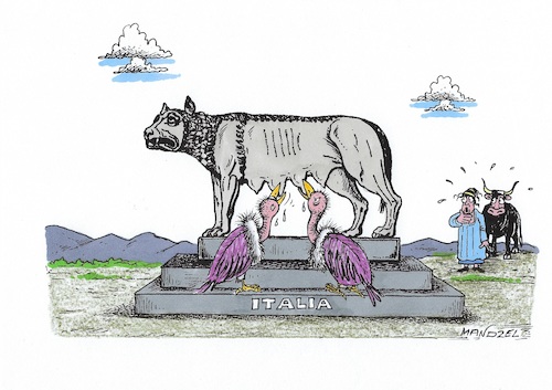 Cartoon: Italien heute (medium) by mandzel tagged eu,italien,währung,euro,verschuldung,chaos,wirtschaft,eu,italien,währung,euro,verschuldung,chaos,wirtschaft
