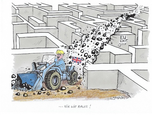 Cartoon: Johnson gibt Vollgas (medium) by mandzel tagged johnson,wahlsieg,brexit,großbritannien,eu,johnson,wahlsieg,brexit,großbritannien,eu
