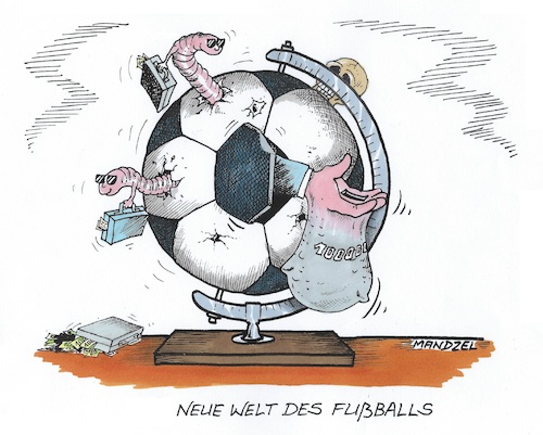 Cartoon: Katar (medium) by mandzel tagged fußball,weltmeisterschaft,katar,fußball,weltmeisterschaft,katar
