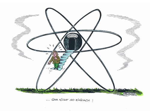 Cartoon: Kernproblem (medium) by mandzel tagged atomausstieg,merkel,kernproblem,kernkraft,atomausstieg,merkel,kernproblem,kernkraft