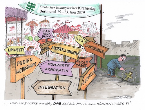 Cartoon: kirchentag (medium) by mandzel tagged kirchentag,dortmund,aktionen,kreuz,protestanten,kirchentag,dortmund,aktionen,kreuz,protestanten