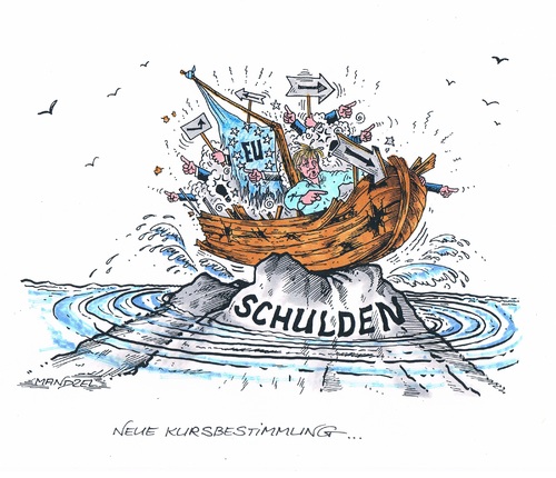 Cartoon: Kursänderungen beim Euro (medium) by mandzel tagged eurokrise,europa,schiff,schuldenberg,richtungsdurcheinander,eurokrise,europa,schiff,schuldenberg