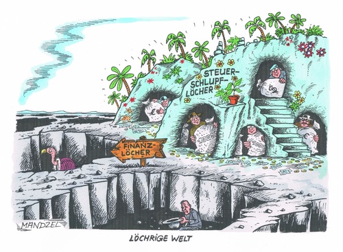 Cartoon: Loch neben Loch (medium) by mandzel tagged steueroase,schlupflöcher,finanzlöcher,geldsäcke,loch,steueroase,schlupflöcher,finanzlöcher,geldsäcke