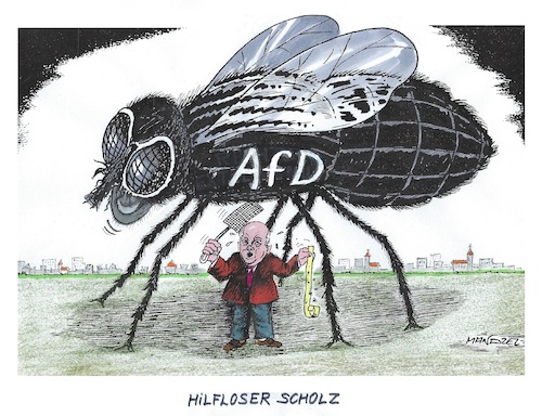 Cartoon: Mit allen Ideen am Ende (medium) by mandzel tagged ampel,scholz,deutschland,migration,afd,verbot,ampel,scholz,deutschland,migration,afd,verbot