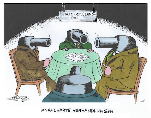 Cartoon: Nato-Russland-Rat (medium) by mandzel tagged nato,russland,ukraine,brüssel,verhandlungen,krise,nato,russland,ukraine,brüssel,verhandlungen,krise
