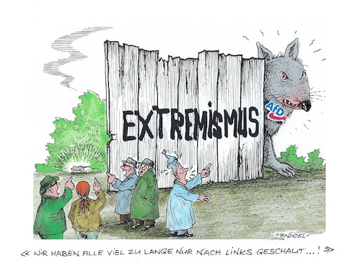 Cartoon: Plötzliche Panik (medium) by mandzel tagged deutschland,extremismus,afd,panik,deutschland,extremismus,afd,panik
