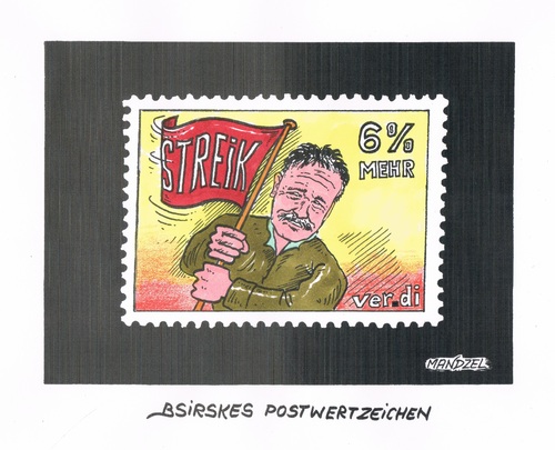 Cartoon: Poststreik (medium) by mandzel tagged poststreik,bsirske,verdi,lohnerhöhung,poststreik,bsirske,verdi,lohnerhöhung