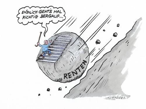 Cartoon: Rentenerhöhung (medium) by mandzel tagged rente,erhöhung,reform,groko,deutschland,rente,erhöhung,reform,groko,deutschland
