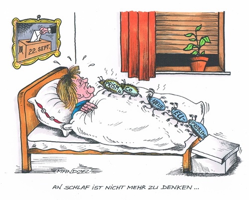 Cartoon: Schlaflose Nächte (medium) by mandzel tagged merkel,prism,eu,probleme,schlaflosigkeit,wahlen,albtraum,merkel,prism,eu,probleme,schlaflosigkeit,wahlen,albtraum