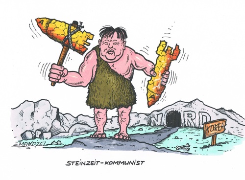 Cartoon: Steinzeit-Kommunist (medium) by mandzel tagged nordkorea,kim,neandertaler,waffenstrotzend,tzend,nordkorea,kim,neandertaler,waffenstrotzend,tzend
