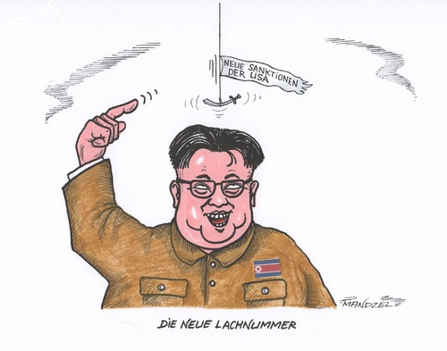 Cartoon: Unwirksame Sanktionen (medium) by mandzel tagged nordkorea,usa,sanktionen,obama,kim,lachnummer,nordkorea,usa,sanktionen,obama,kim,lachnummer