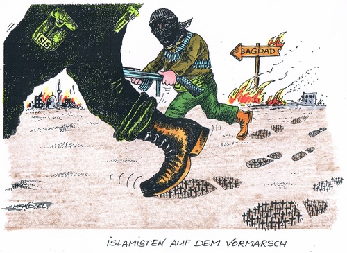Cartoon: Wieder Krieg im Irak (medium) by mandzel tagged irak,sunniten,bagdad,islamisten,krieg,irak,sunniten,bagdad,islamisten,krieg