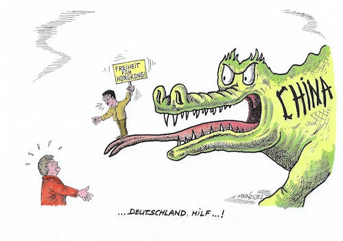 Cartoon: Wir schaffen das nicht... (medium) by mandzel tagged china,hongkong,demonstrationen,proteste,unterdrückung,demokratieabbau,wong,china,hongkong,demonstrationen,proteste,unterdrückung,demokratieabbau,wong