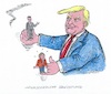 Cartoon: Trump und seine Besucher (small) by mandzel tagged trump macron merkel usa frankreich deutschland besuch
