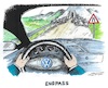 Cartoon: Wie die Fahrt wohl weitergeht ? (small) by mandzel tagged deutschland,autoindustrie,vw,engpass,irrfahrt