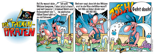 Cartoon: Die Thekenpiraten 43 (medium) by stefanbayer tagged theke,piraten,thekenpiraten,bar,kneipe,lounge,gastronomie,club,disco,bier,weizen,hefeweizen,kristallweizen,gelassenheit,schaum,trinken,ungeduld,weizenglas,zosch,trinkbar,stefan,bayer,stefanbayer