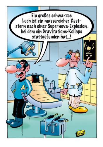 Cartoon: Mr. Spock beim Zahnarzt (medium) by stefanbayer tagged spock,startrek,enterprise,zahnarzt,loch,schwarz,arzt,zahn,bohren,röntgenbild,klugscheißen,stefan,bayer
