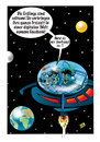 Cartoon: Wir sind nicht allein! (small) by stefanbayer tagged stefan bayer stefanbayer facebook spacebook space weltraum all raumschiff untertasse außerirdische aliens erdlinge erde mond sonne sterne socialnetwork digital welt planet vakuum klingone mensch freizeit computer internet zuhören