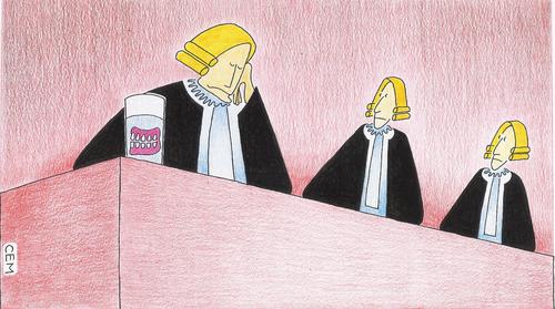Cartoon: Judge falls asleep (medium) by cemkoc tagged justice,law,court,judge