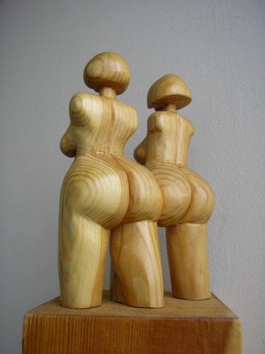 Cartoon: nudes (medium) by cemkoc tagged wood,nudes,nude,figurine,sculpture
