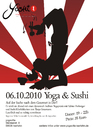 Cartoon: InfoFlyer Yoshi Termin im Oktobe (small) by Grayman tagged yoga,sushi,yoshi,skorpion,yogastellung,sinnvolle,freizeitgestaltung