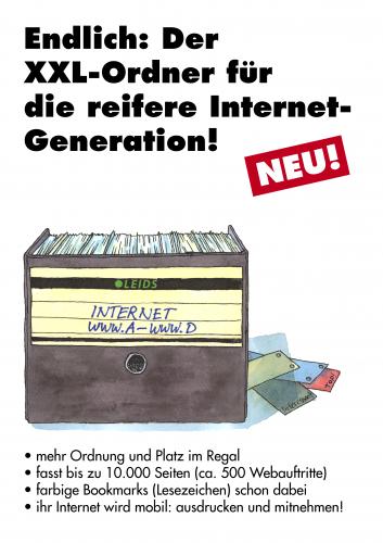 Cartoon: Für Internetausdrucker (medium) by Andreas Pfeifle tagged ordner,internet,ausdrucker,internetausdrucker,politik,politiker