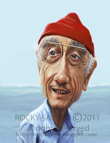 Cartoon: Jacques Cousteau (medium) by rocksaw tagged jacques,cousteau,caricature