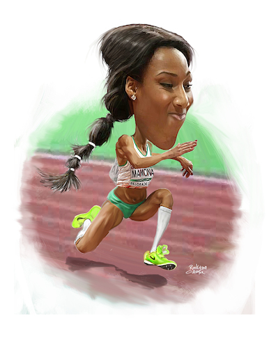 Cartoon: patricia mamona (medium) by rocksaw tagged portuguese,athlete